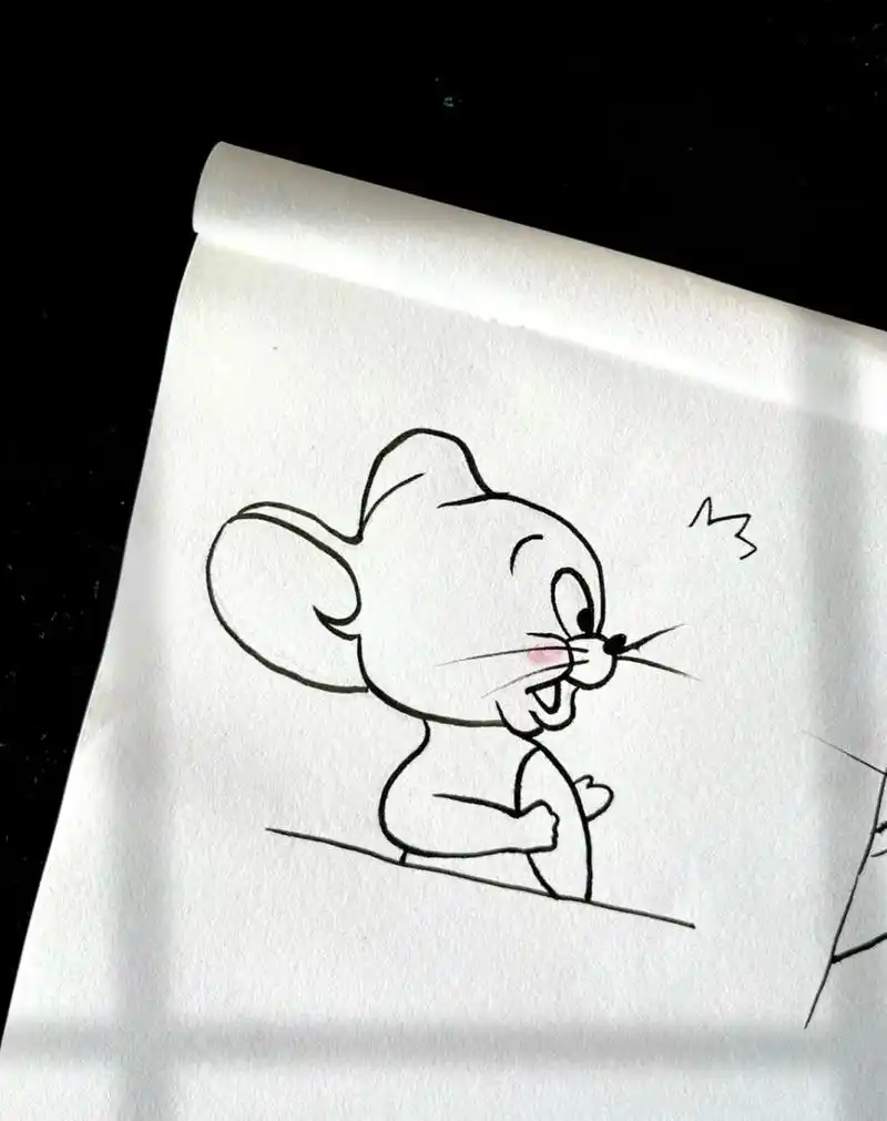 简笔画|杰瑞鼠|内附过程图|一学就会 喜欢你奇奇怪怪,可可爱爱 #画画