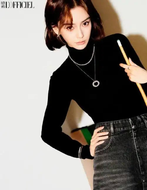 又酷又飒!angelababy机车短发造型写真释出