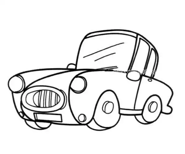 黑白汽车简笔画
