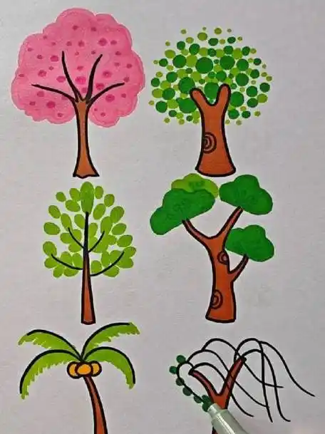 一起来画各种树木#简笔画#秒懂创意的微博视频