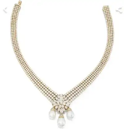 梵克雅宝 珍珠 钻石 项链