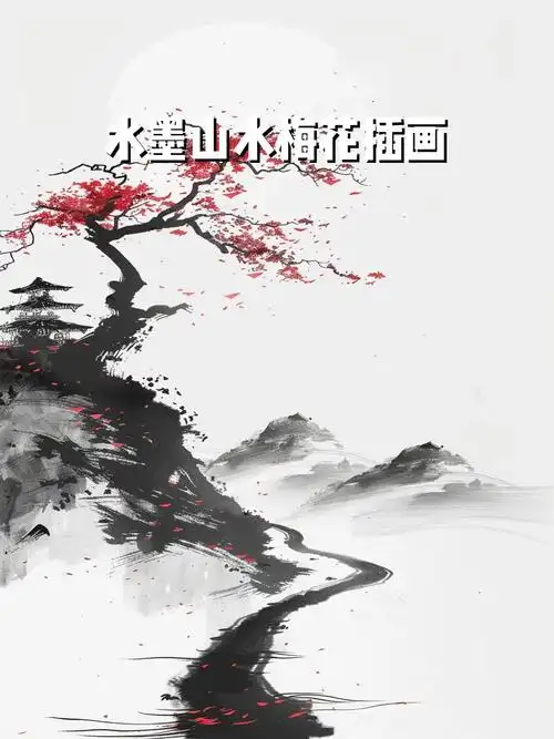 水墨山水梅花插画 #浪漫生活的记录者   #水墨画   #中国水墨画