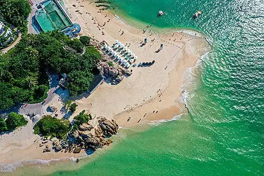 航拍海南三亚蜈支洲岛旅游区