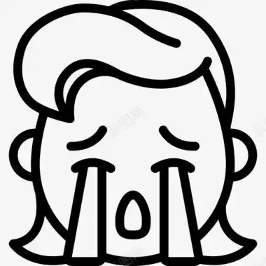 哭泣的女孩表情脸悲伤图标