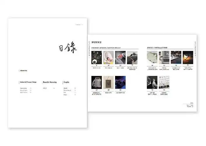 出国留学作品集中目录页版式设计参考
