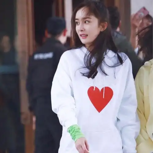 年秋季杨幂明星同款大码新秋薄款连帽百搭长袖白色卫衣外套#优惠券