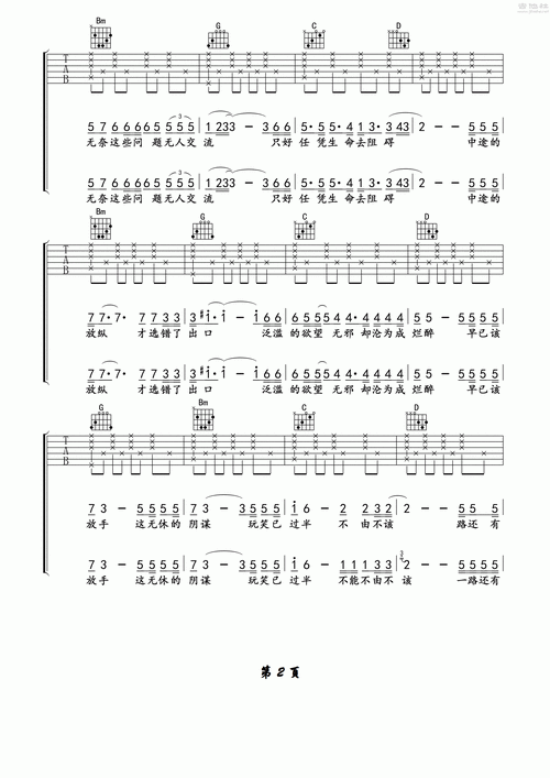 勿忘心安吉他谱(图片谱,弹唱)_张杰(jason zhang)_《勿忘心安》by午夜