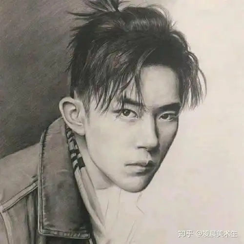 素描头像易烊千玺