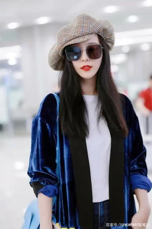 斗篷大衣 格纹睡裤,土味松糕鞋秒变阿姨范冰冰街拍生活照,范冰冰街拍