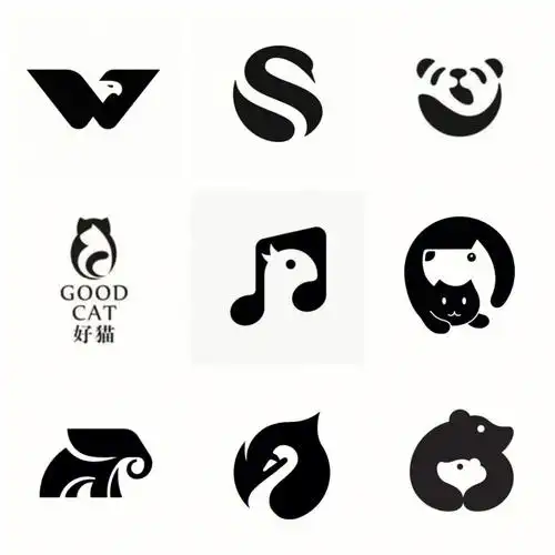 正负形动物标志丨极简风