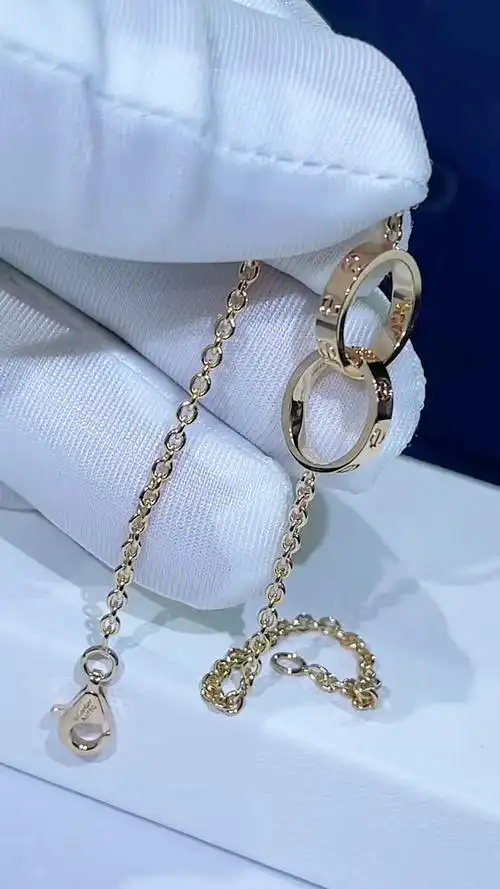 卡地亚love无钻双环扣项链