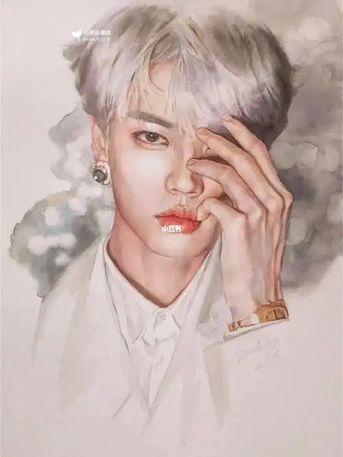 手绘水彩林彦俊