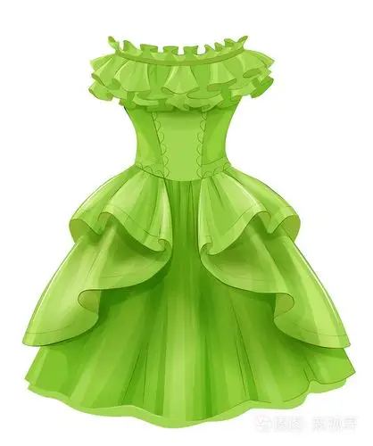 复古绿色黄色的连衣裙