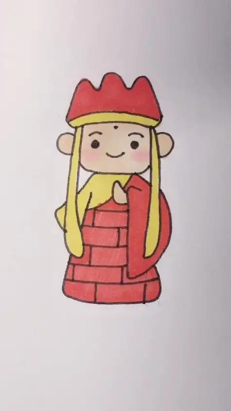 唐僧的简笔画怎么画