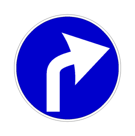 obbligo di passare a destra di un ostacolo  预告不允许向左转弯