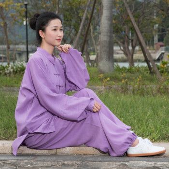 bl柏龄太极服女中老年女太极拳练功服春秋女练服表演服棉麻锦晨练武术