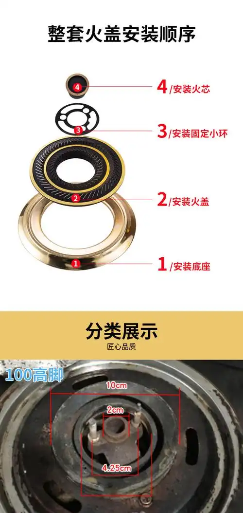 煤气灶分火器美的通用节能燃气灶液化气灶头炉头嵌入式火盖炉芯 组合