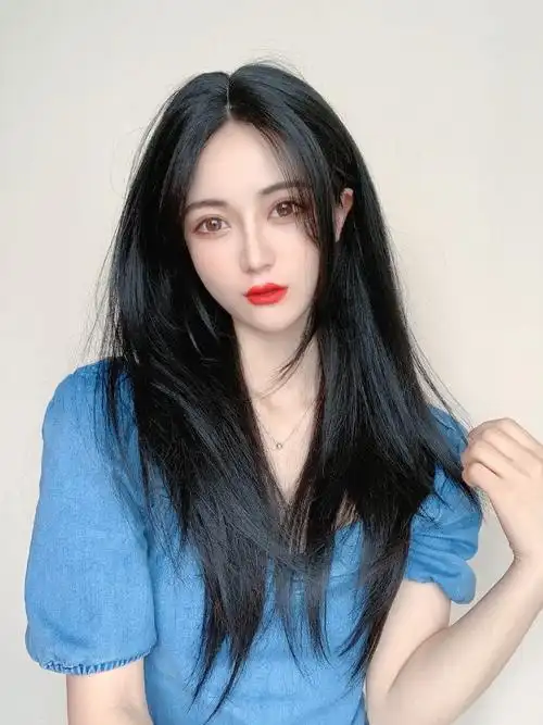 假发女八字刘海长直发气质前蕾丝中分全头套式黑色长发自然无痕