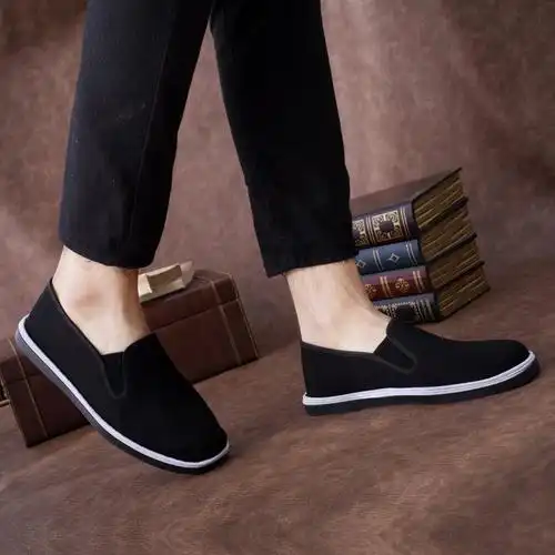 春夏天男式穿的老北京布鞋千层底黑布鞋橡胶底仿轮胎男士棉布鞋黄底军