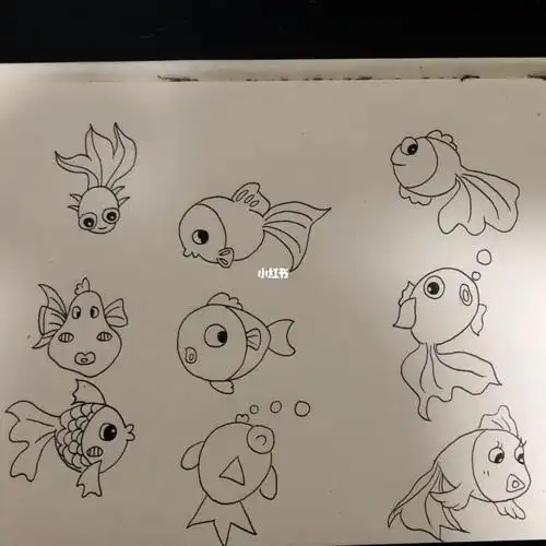 简笔画动物篇四金鱼篇