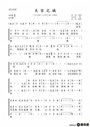 天空之城吉他谱分享