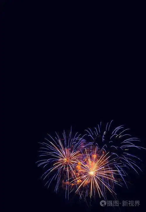 烟花背景五彩缤纷的烟花在夜空中