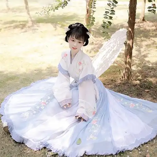 正版汉服女中国风改良夏季原创创齐腰襦裙超汉服