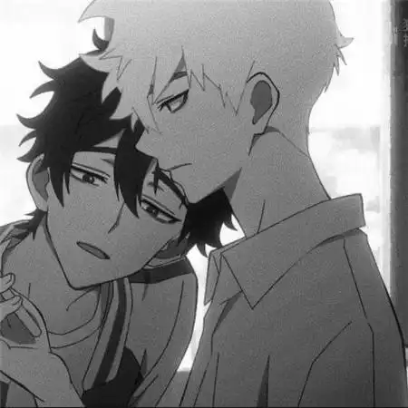 黑白基友头像一左一右帅气动漫图片_基友男生头像_头像屋