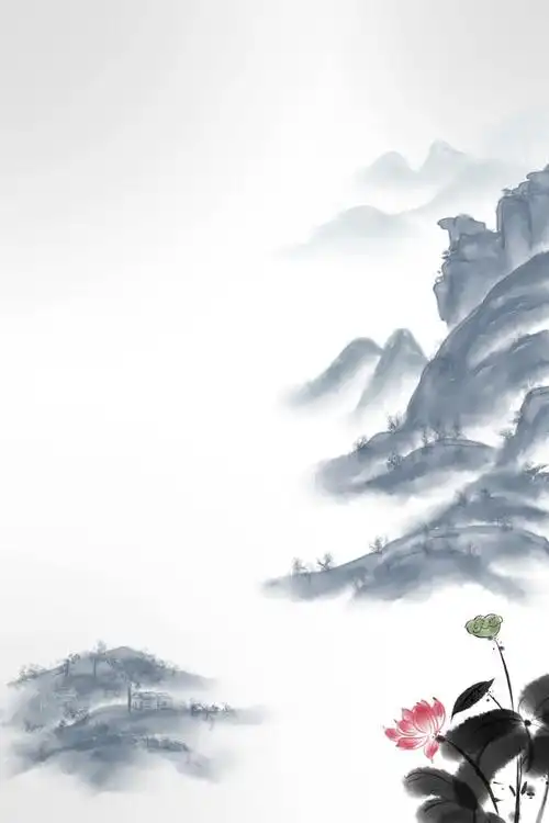 中国风古韵水墨画印刷广告