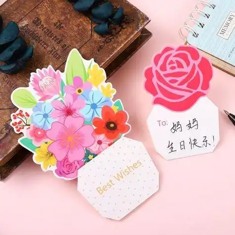 生日鲜花送妈妈贺卡祝福语生日送妈妈花卡片内容简短