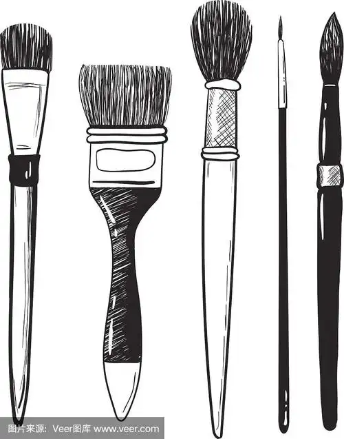 绘画插图,画笔,矢量,黑白图片,艺术家
