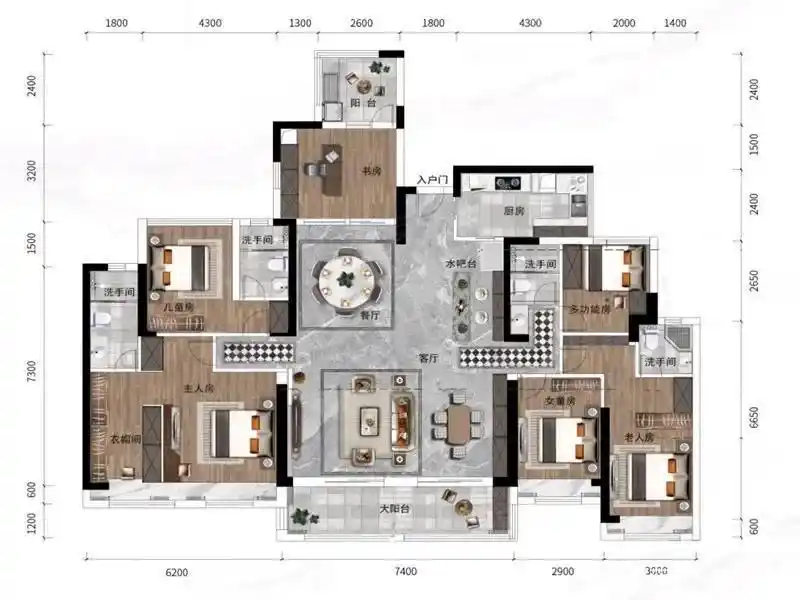 超级实用的240平米大平层,这样的户型你喜欢吗?