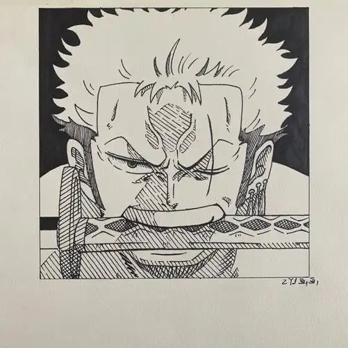 海贼王索隆手绘过程