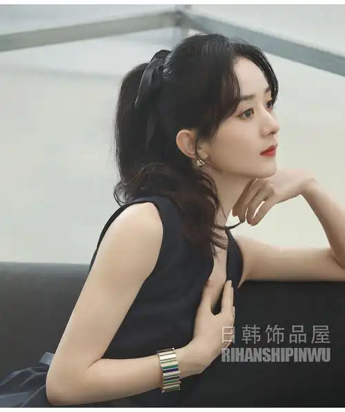 赵丽颖同款黑色蝴蝶结发夹发饰半扎发发带绑发飘带发饰