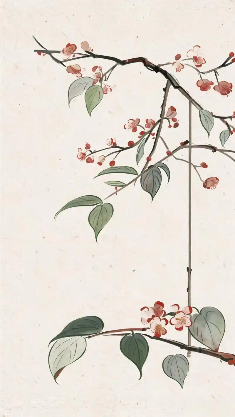 94古画梅花壁纸,国风韵味十足96