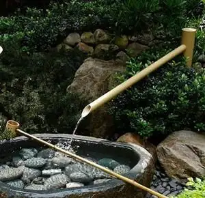 日式禅意流水摆件手工竹竿户外水景装饰喷泉养鱼室内竹子装饰循.