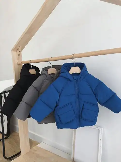 辰辰妈男童冬装宝宝短款羽绒服白鸭绒大口袋百搭儿童保暖连帽外套