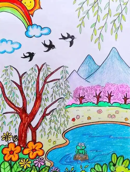 春季范画|春天儿童画素材,简单好画,开脑益智,建议收藏!