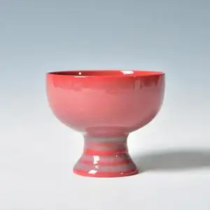 郑旭东红炉点雪手工杯龙泉青瓷创意中国红中式品杯创意陶瓷主人杯