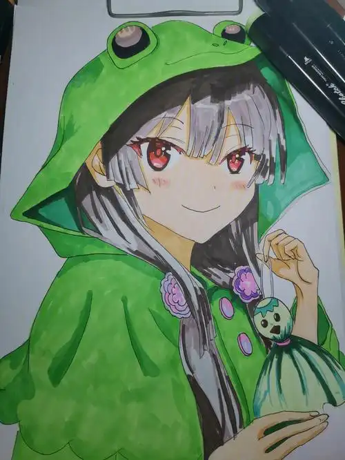 画画  #马克笔手绘  #画画的日常  #女孩 #动漫