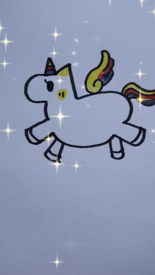 彩虹飞马简笔画