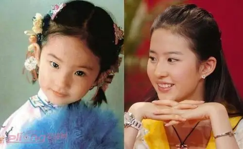 刘亦菲童年照公开从小就是美人胚子