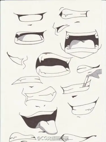 绘画参考 嘴巴画法参考【搬运】