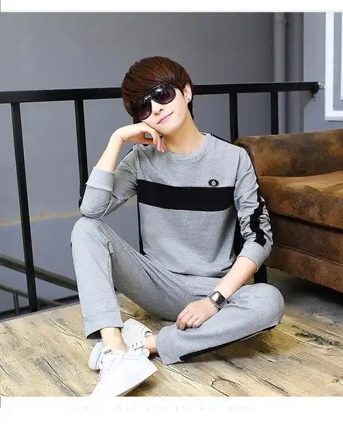 青少年卫衣男13初中生14秋天15中学生16岁运动套装一套男孩衣服潮