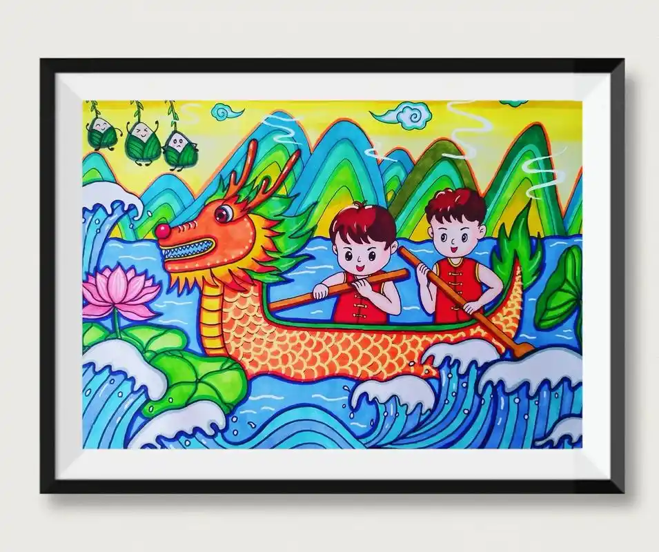 《端午节》主题画#简笔画 #儿童画 #端午节 #创意美术 # - 抖音