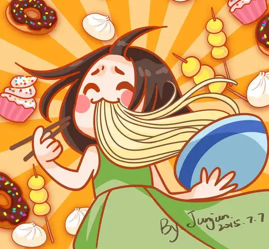 小吃货的天堂,给爱美食的黄黄|动漫|肖像漫画|小排骨猪 - 原创作品 -