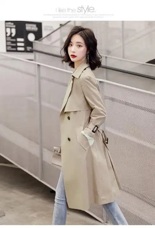 shunya 香港潮牌 风衣女中长款2020年春季新款英伦风时尚女装韩版宽松