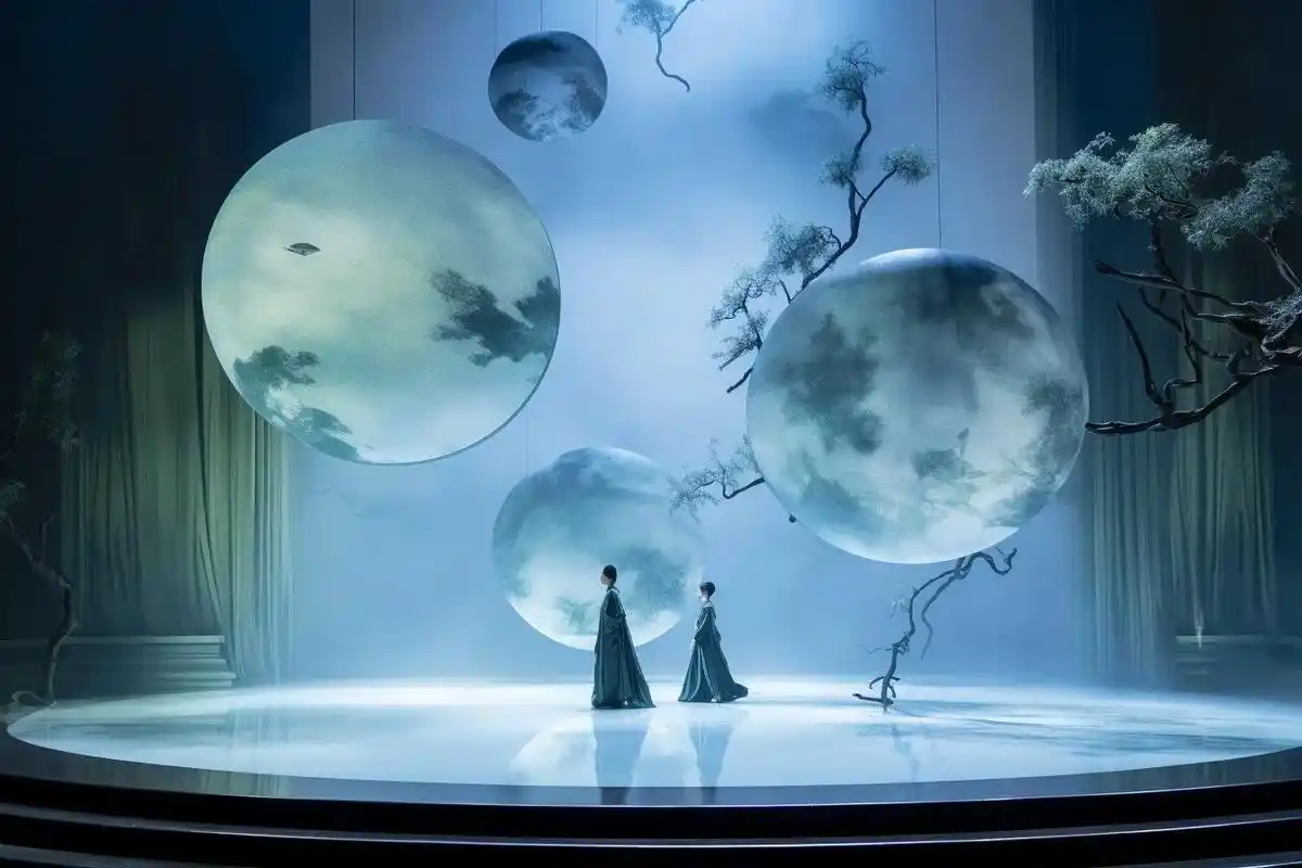 中式超现实主义风格虚拟舞台概念设计.by 午夜艺术派对 #空 - 抖音