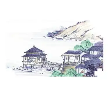 古建筑水墨图片