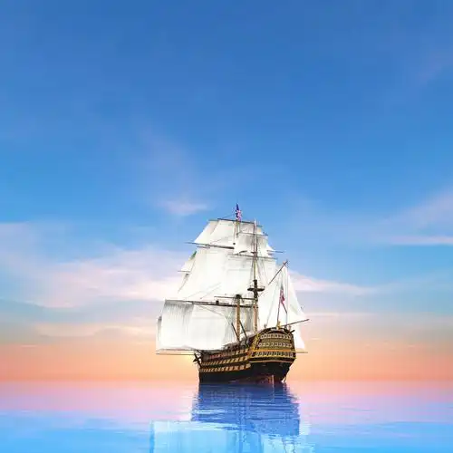 大海杨帆起航2020企业文化乘风破浪海报设计蓝天白云时尚大气简约梦想